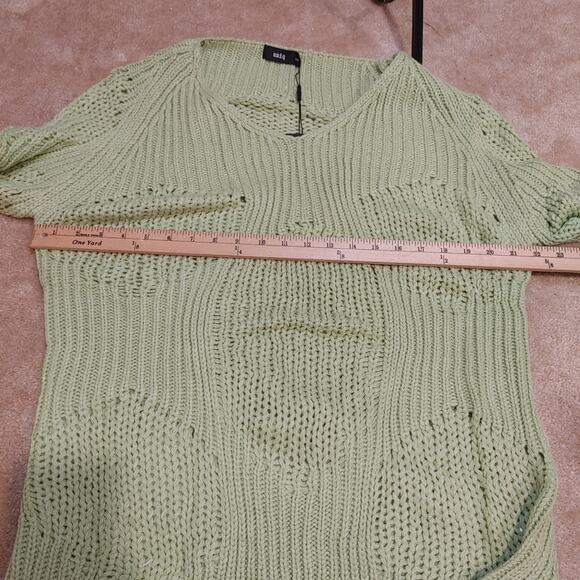 Uniq Size Small/Medium S/M Green Sweater NEW NWT Acrylic Chunky Knit - Picture 4 of 10